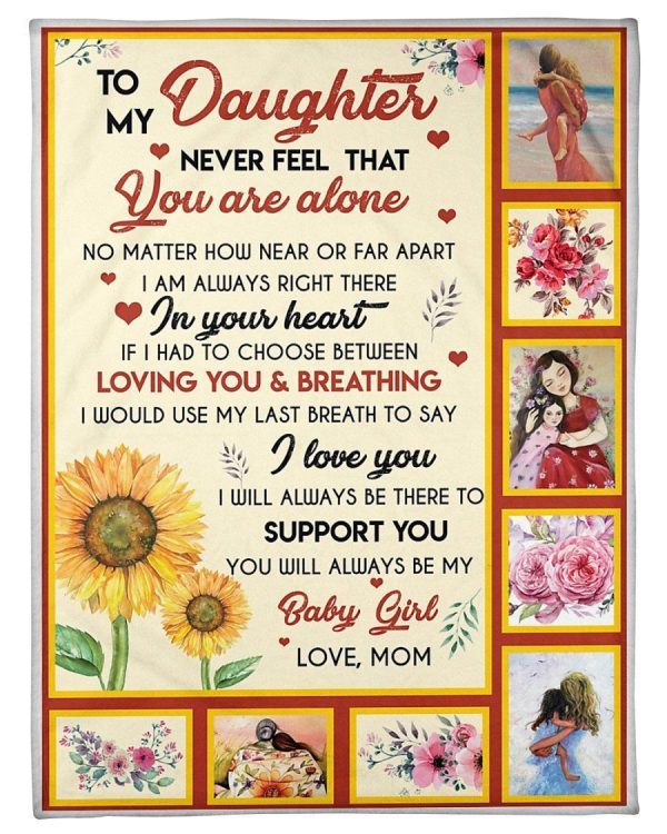 To My Daughter Love Mom Gift For Daughter Fleece Blanket