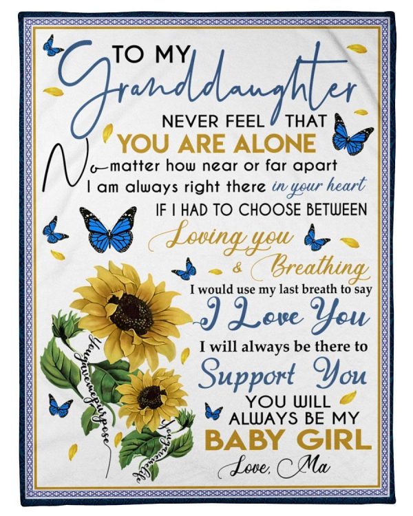 Sunflower Lovely Message From Ma Gifts For Granddaughters Fleece Blank