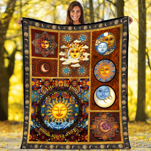 For Mother Sun Hippie Printed Fleece Blanket