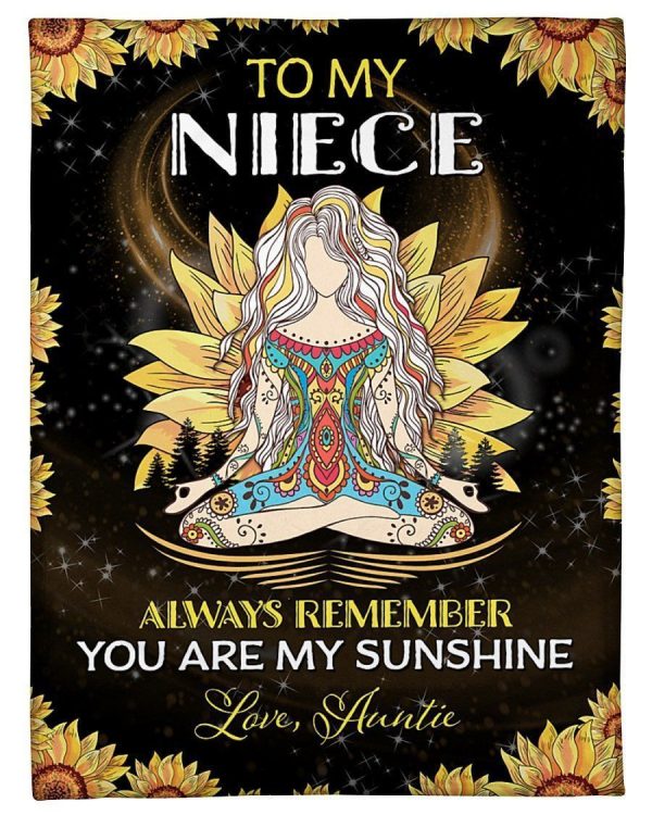 Auntie Gift To Niece You Are My Sunshine Fleece Blanket