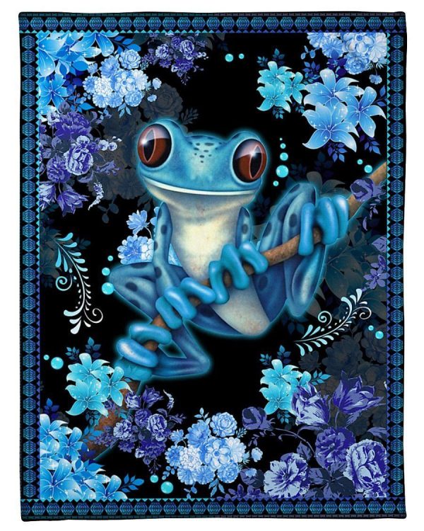 I Love Frog Graphic Design Gift For Friends Fleece Blanket Fleece Blan