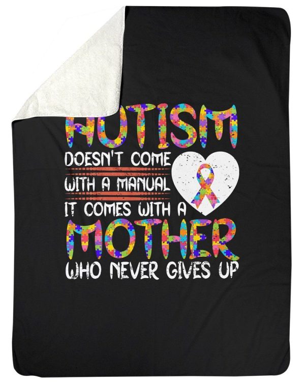 Autism Mother Never Gives Up Fleece Blanket - Image 2