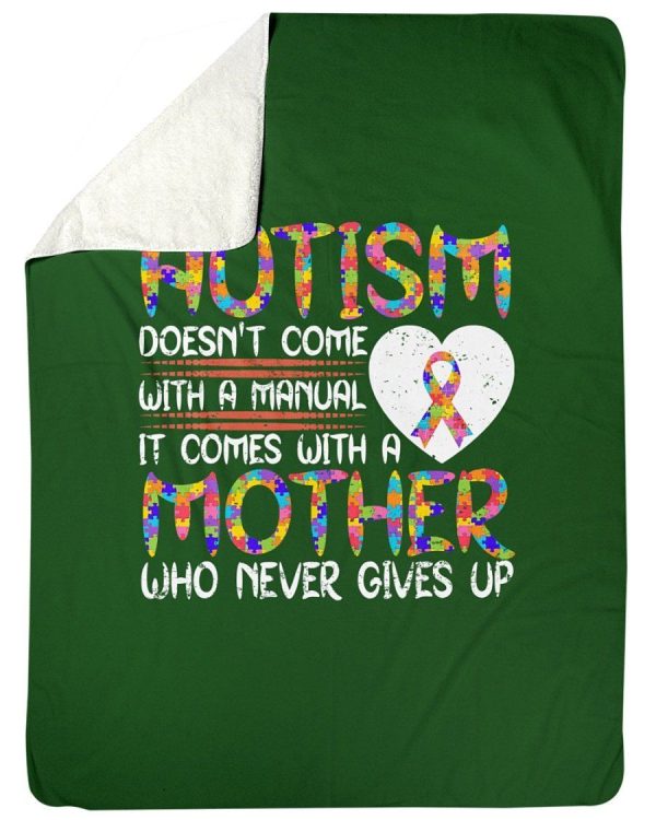 Autism Mother Never Gives Up Fleece Blanket - Image 3