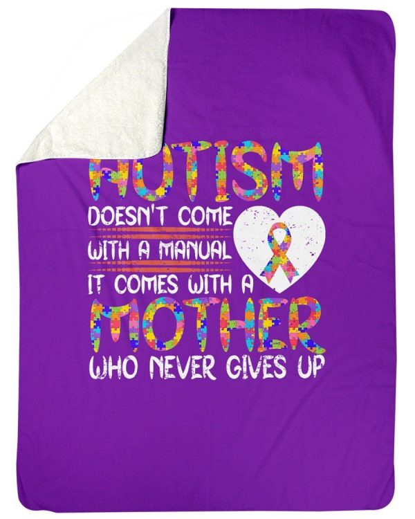 Autism Mother Never Gives Up Fleece Blanket - Image 4