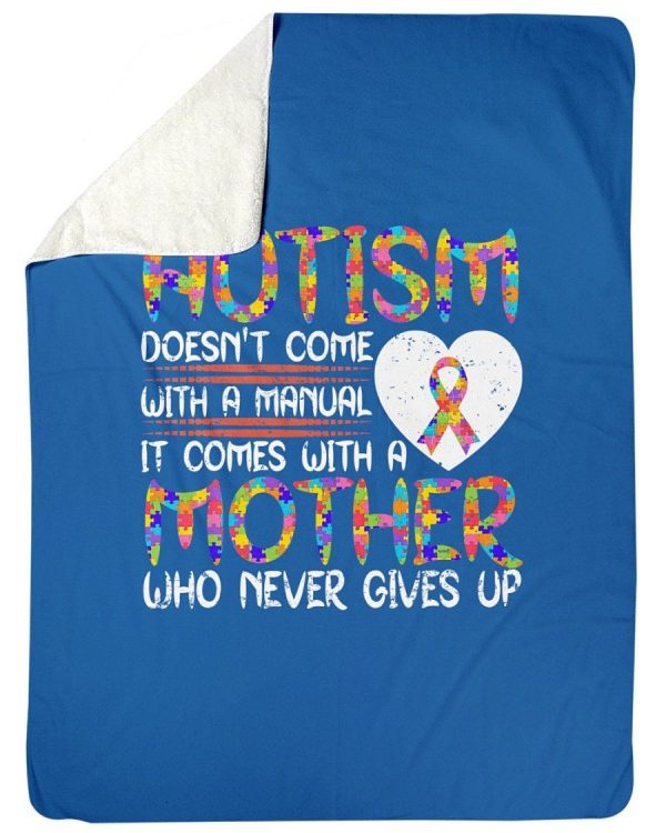 Autism Mother Never Gives Up Fleece Blanket - Image 5