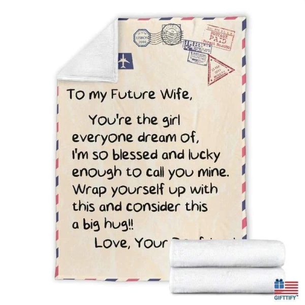 Boyfriend Giving Future Wife Love Letter Printed Fleece Blanket - Image 7