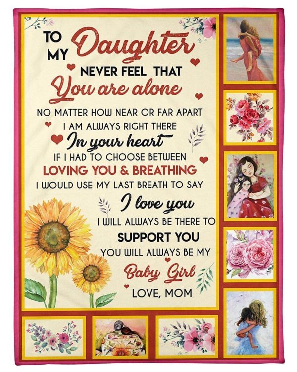 To My Daughter Love Mom Gift For Daughter Fleece Blanket - Image 4