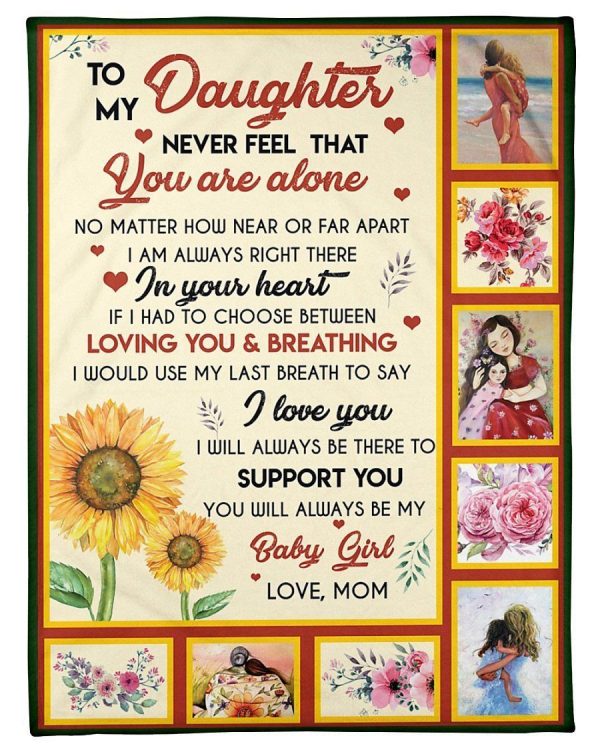 To My Daughter Love Mom Gift For Daughter Fleece Blanket - Image 5