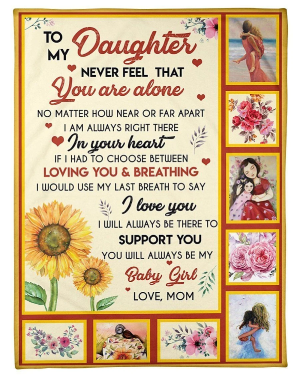 To My Daughter Love Mom Gift For Daughter Fleece Blanket - Image 6