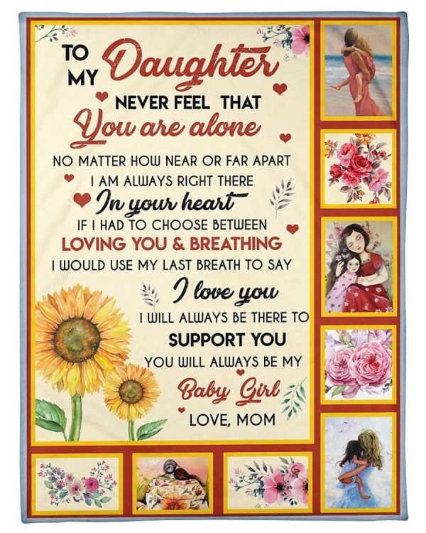 To My Daughter Love Mom Gift For Daughter Fleece Blanket - Image 7