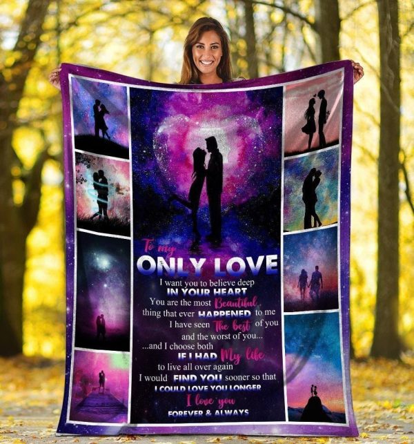 To My Only Love I Want You To Believe Deep Galaxy Fleece Blanket - Image 2