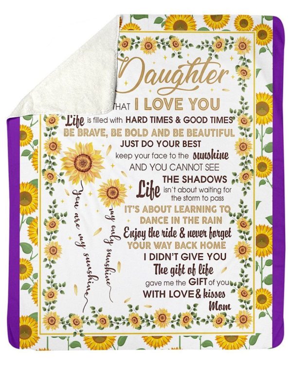 To My Daughter You're My Sunshine Custom Design Fleece Blanket - Image 2