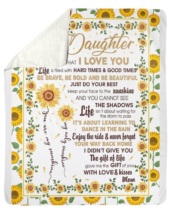 To My Daughter You're My Sunshine Custom Design Fleece Blanket - Image 4