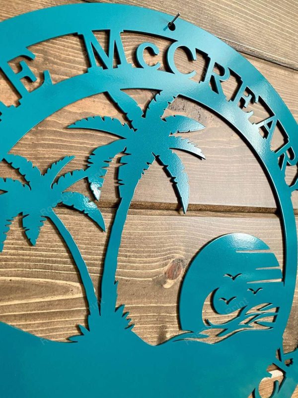 Beach Palm Trees In Sunset Metal Sign Cut Metal Sign Metal House Sign - Image 3