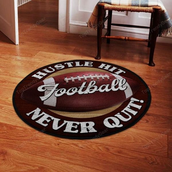 Hustle Hit Never Quit Living Room Round Mat Circle Rug - Image 2