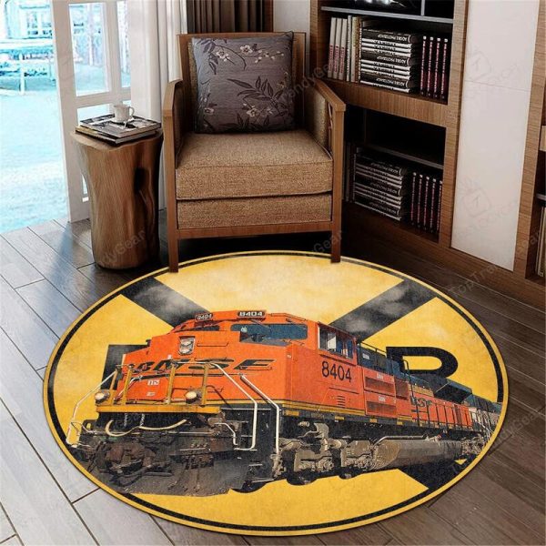 Santa Fe Bnsf Railroad Crossing Round Mat Round Floor Mat Room Rugs Carpet Outdoor Rug Washable Rugs - Image 2