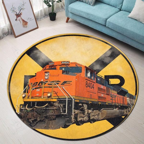 Santa Fe Bnsf Railroad Crossing Round Mat Round Floor Mat Room Rugs Carpet Outdoor Rug Washable Rugs