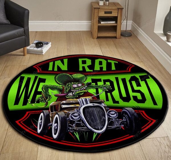 In Rat We Trust Round Mat Round Floor Mat Room Rugs Carpet Outdoor Rug Washable Rugs - Image 2