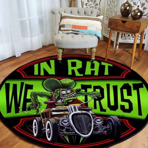 In Rat We Trust Round Mat Round Floor Mat Room Rugs Carpet Outdoor Rug Washable Rugs - Image 3