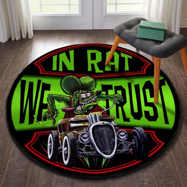 In Rat We Trust Round Mat Round Floor Mat Room Rugs Carpet Outdoor Rug Washable Rugs