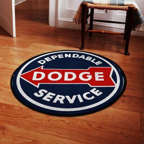 Dodge Round Floor Mat Room Rugs Carpet Dependable Service Round Mat Round Floor Mat Room Rugs Carpet Outdoor Rug Washable Rugs - Image 2