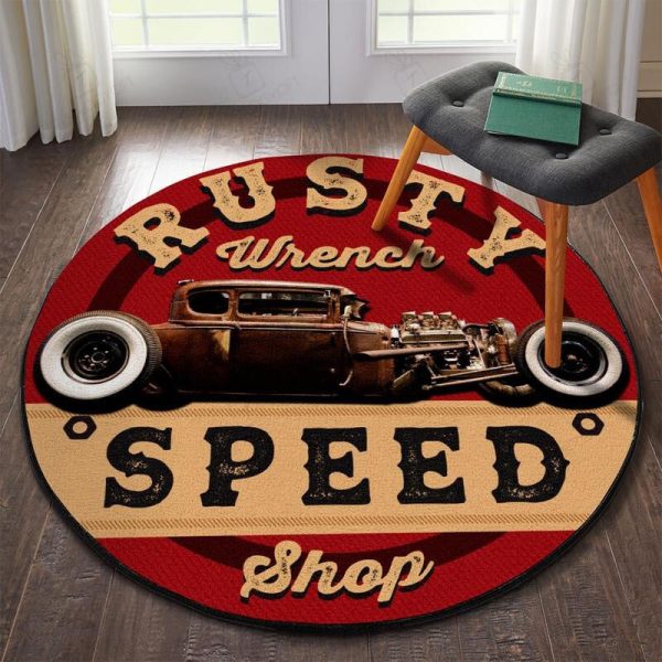 Rusty Wrench Garage Round Mat Round Floor Mat Room Rugs Carpet Outdoor Rug Washable Rugs