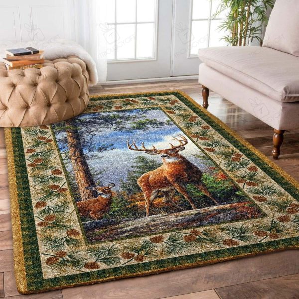 Deer Area Rugs For Living Room Rectangle Rug Bedroom Rugs Carpet Flooring Gift RS138148|Rosabella Print